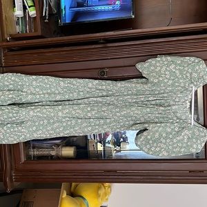 Floral print summer dress knee length